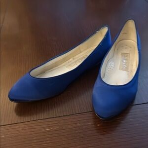 Blue Satin Women's Flats